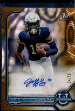 Jeff Sims [Gold Lava Refractor] #BCPA-JS
