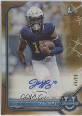Jeff Sims [Gold Refractor] #BCPA-JS