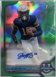 Jeff Sims [Green Refractor] #BCPA-JS
