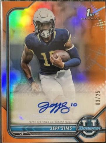 Jeff Sims [Orange Refractor] #BCPA-JS