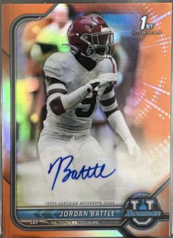 Jordan Battle [Orange Refractor] #BCPA-JBA