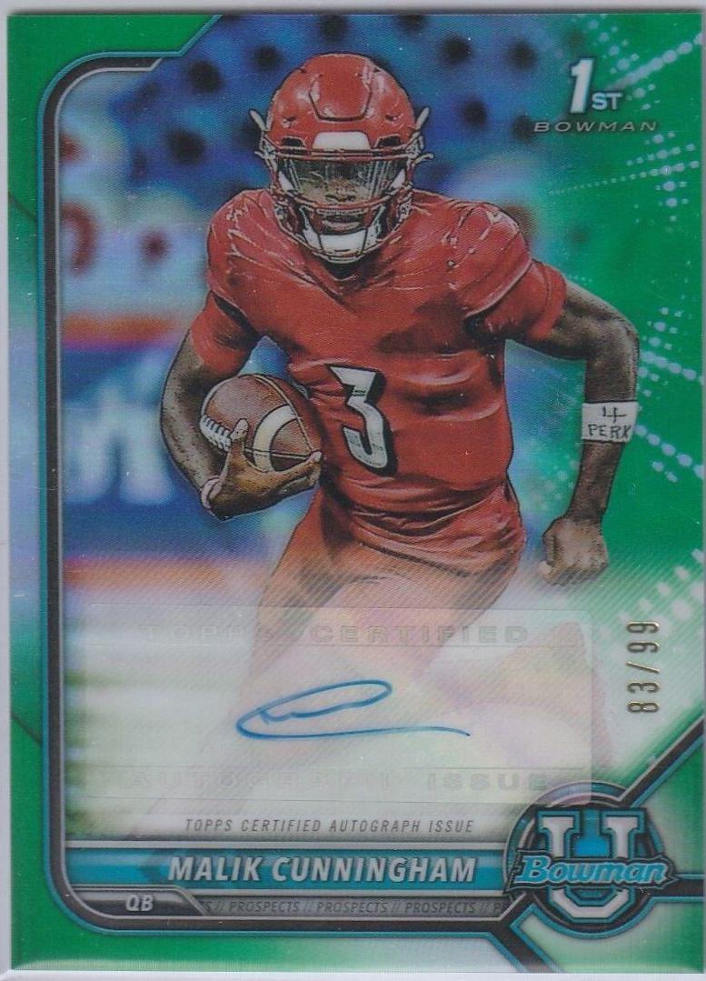 Malik Cunningham [Green Refractor] #BCPA-MCU