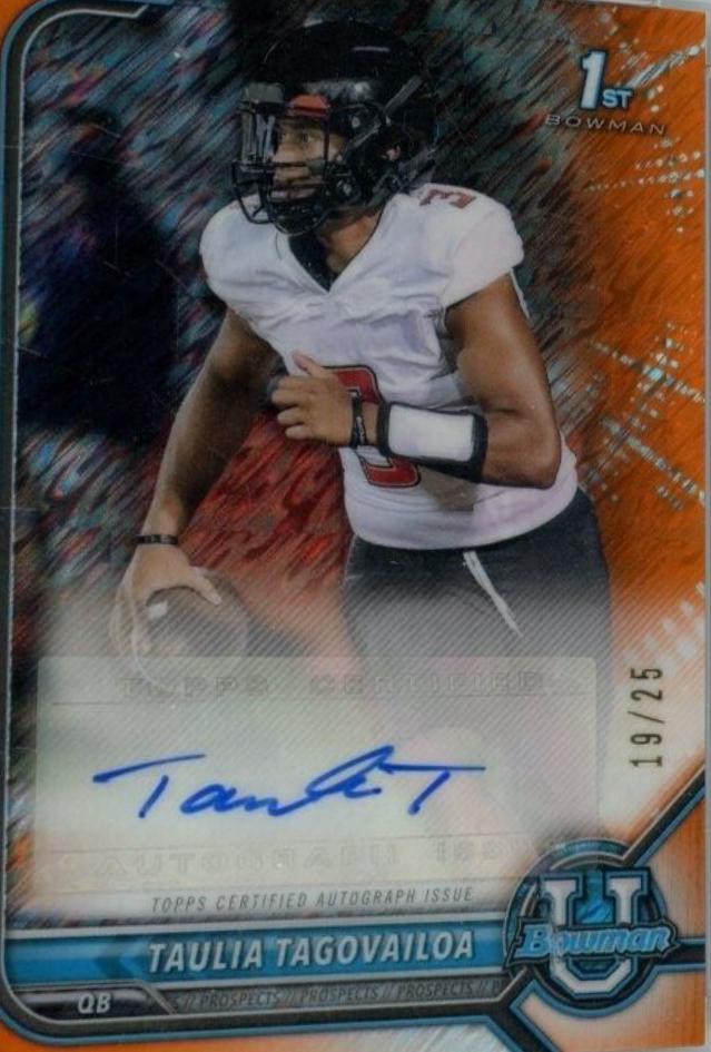 Taulia Tagovailoa [Orange Shimmer Refractor] #BCPA-TT