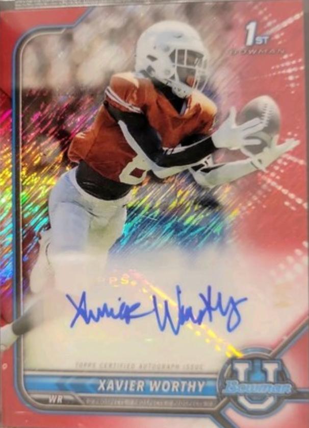 Xavier Worthy [Red Shimmer Refractor] #BCPA-XW