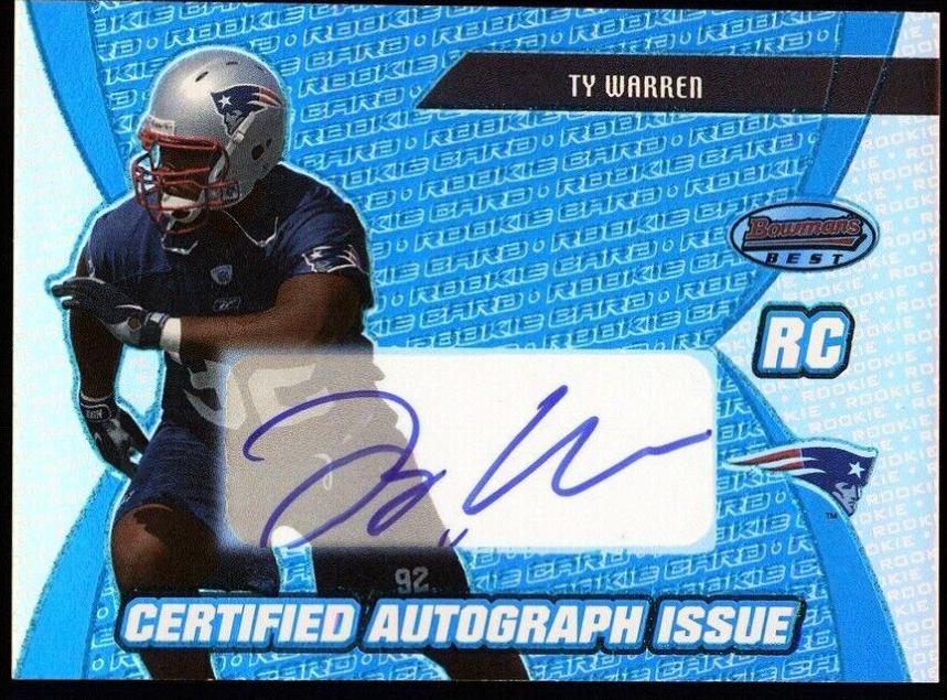 Ty Warren [Certified Autograph Blue] #149