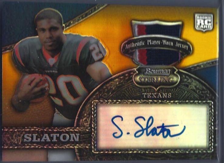Steve Slaton [Jersey Autograph Gold Refractor] #154