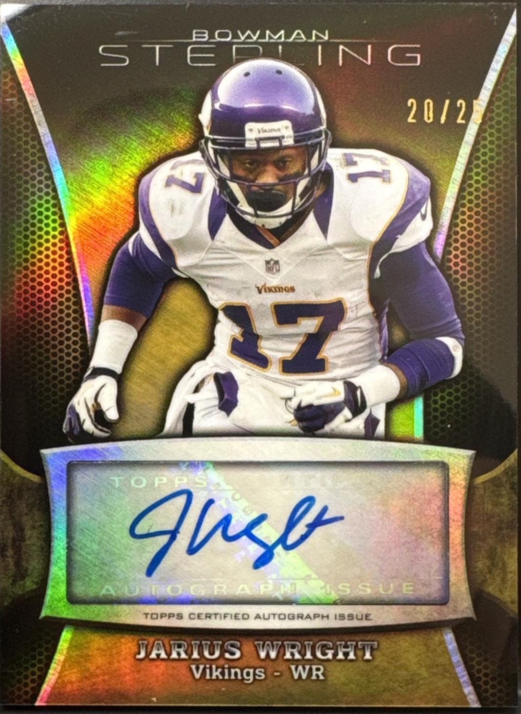 Jarius Wright [Gold Refractor] #BSA-JW