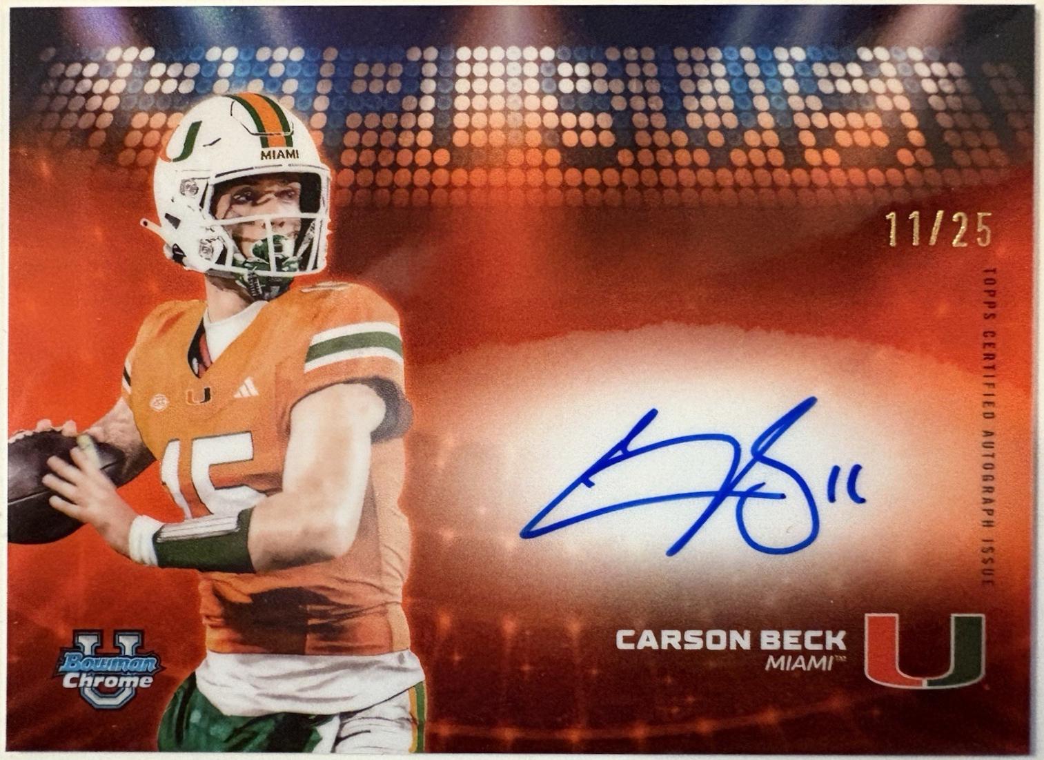 Carson Beck [Orange Refractor] #CVA-CB