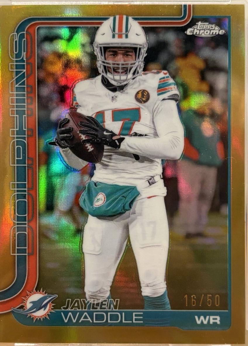 Jaylen Waddle [Gold Refractor] #186