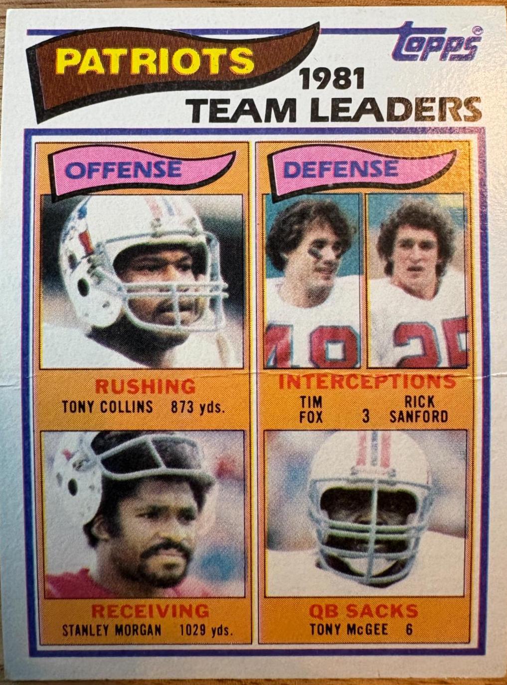 Patriots 1981 Team Leaders #141