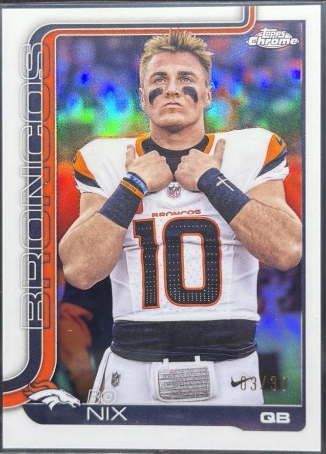 Bo Nix [White Refractor] #88