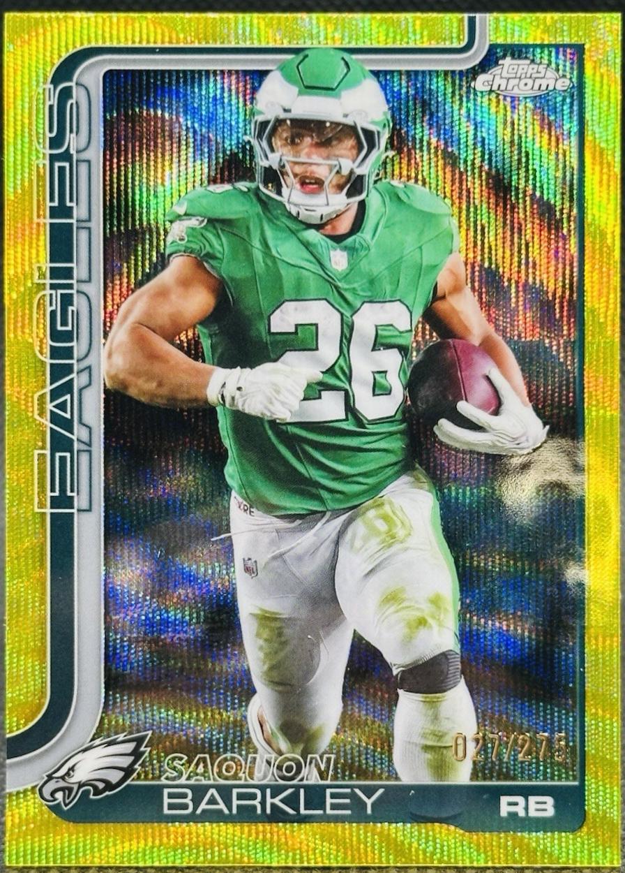 Saquon Barkley [Yellow Wave Refractor] #248