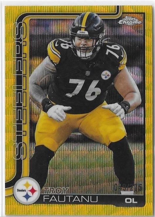 Troy Fautanu [Yellow Wave Refractor] #256