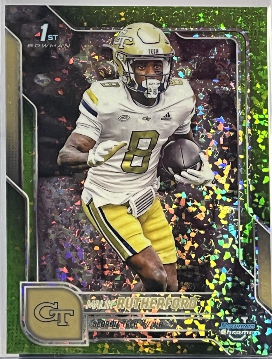 Malik Rutherford [Lime Green Mini-Diamond Refractor] #23