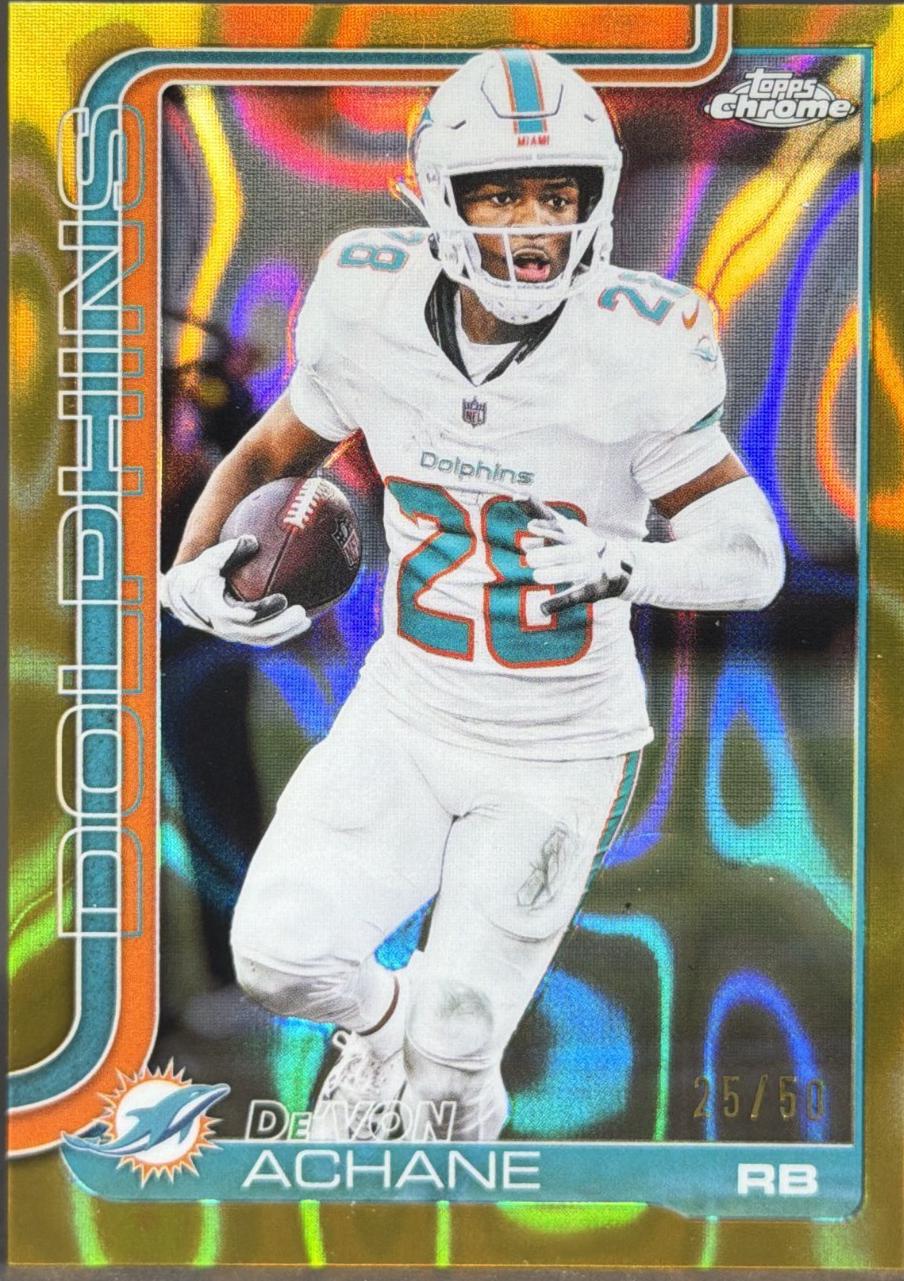 De'Von Achane [Gold Wave Refractor] #188