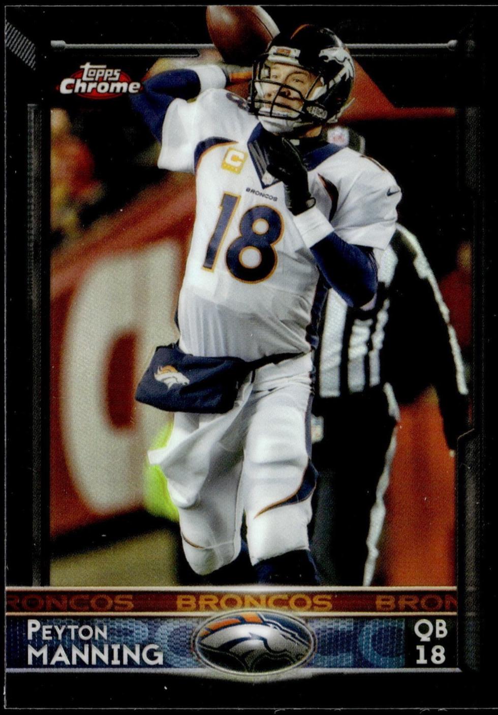 Peyton Manning [White Jersey Black Refractor] #100