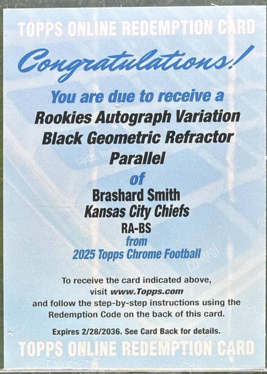 Brashard Smith [Black Geometric Refractor] #RA-BS