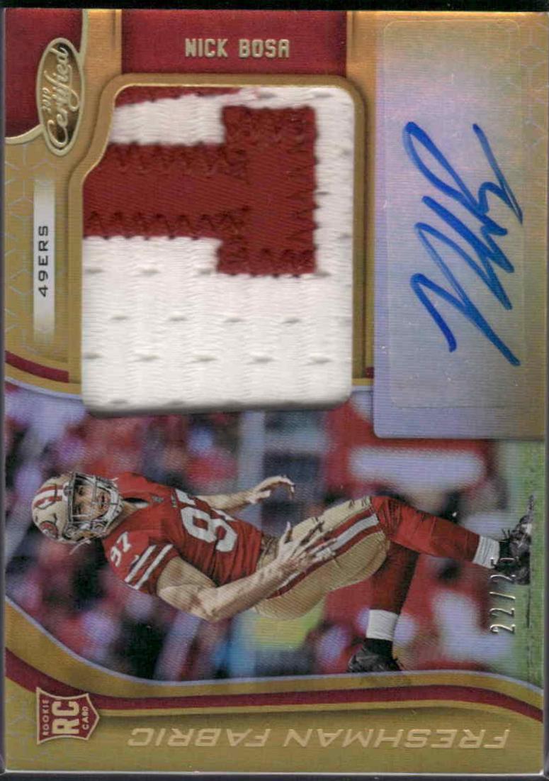 Nick Bosa [Freshman Fabric Mirror Signature Red Etch] #210