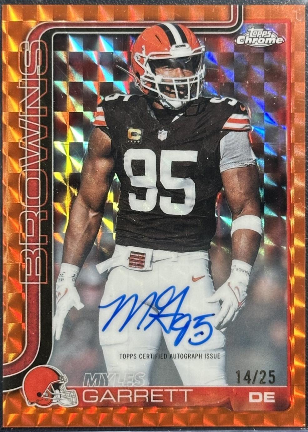 Myles Garrett [Orange Geometric Refractor] #BA-MG