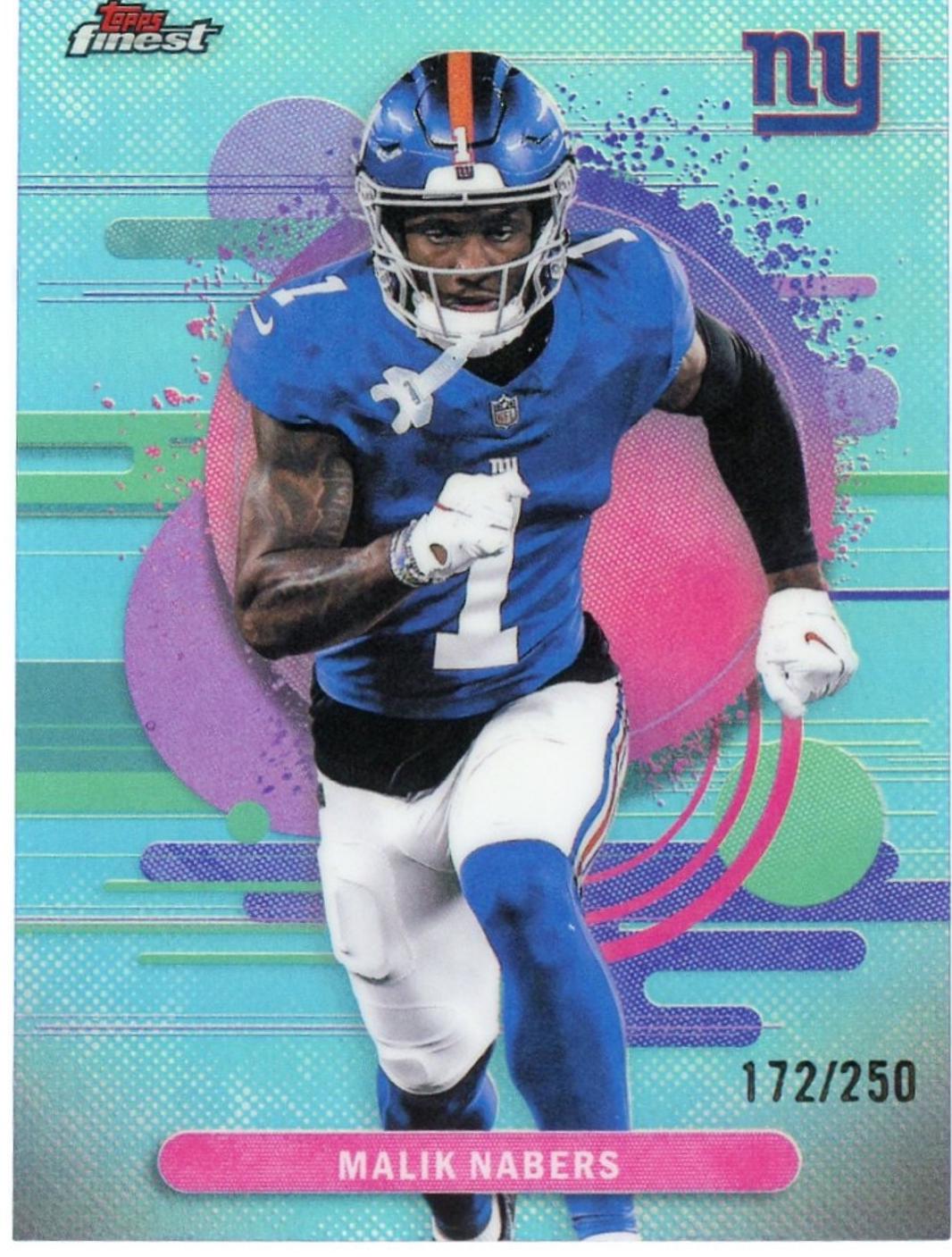 Malik Nabers [Sky Blue Refractor] #175