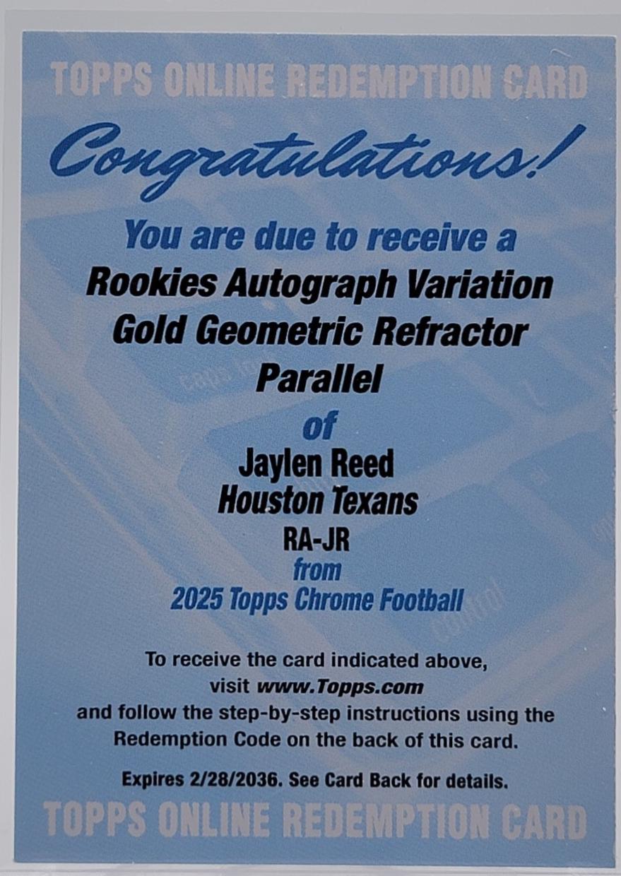Jaylen Reed [Gold Geometric Refractor] #RA-JR