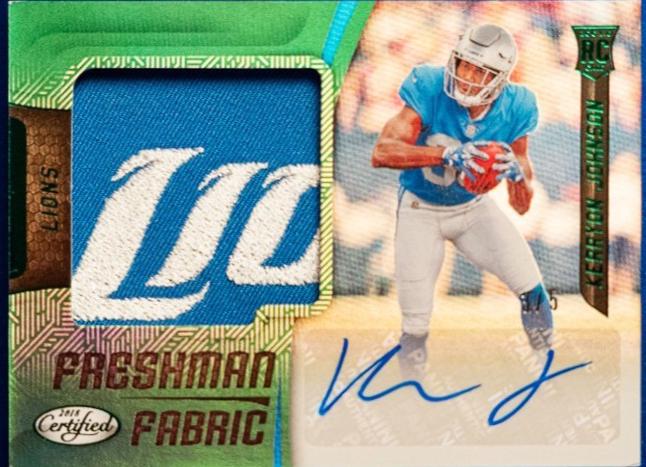 Kerryon Johnson [Freshman Fabric Mirror Green Signature] #223