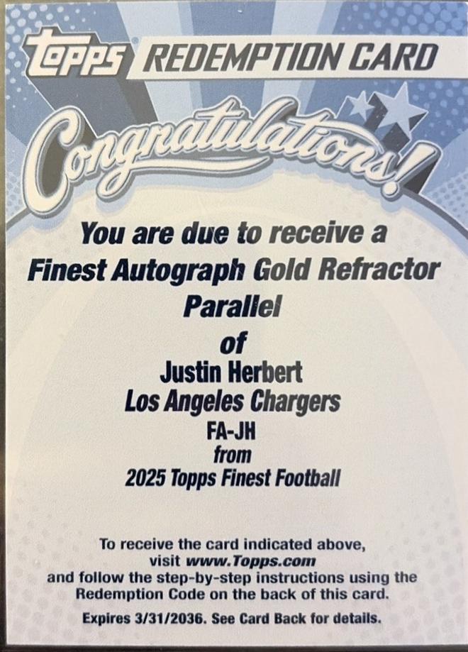 Justin Herbert [Gold Refractor] #FA-JH