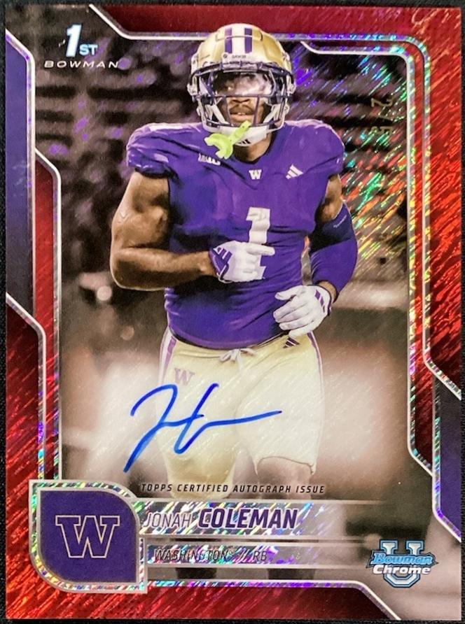 Jonah Coleman [Red Shimmer Refractor] #BCA-JCO