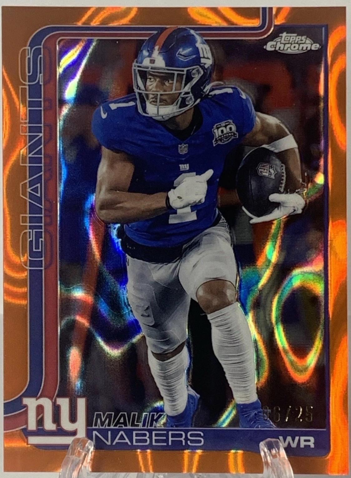 Malik Nabers [Orange Wave Refractor] #225