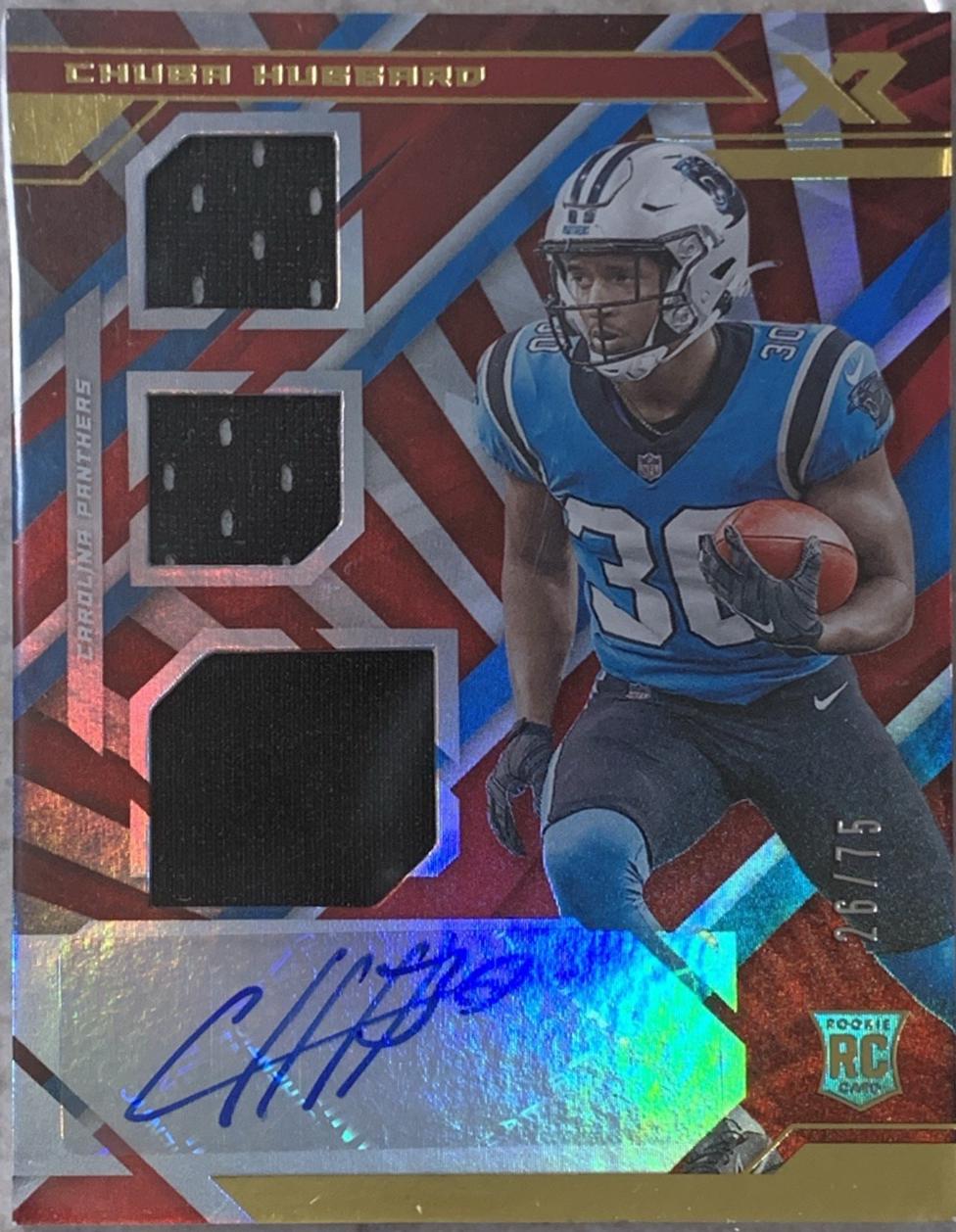 Chuba Hubbard [Triple Swatch Autograph Red] #234