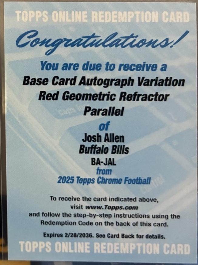 Josh Allen [Red Refractor] #BA-JAL