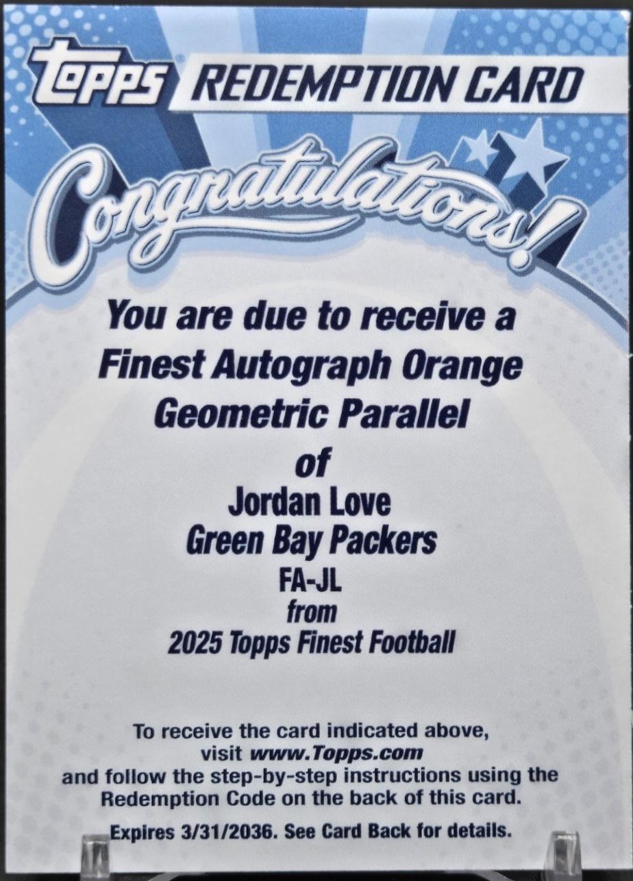 Jordan Love [Orange Geometric] #FA-JL