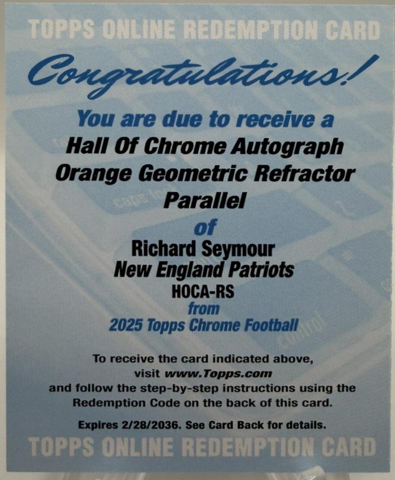 Richard Seymour [Orange Geometric] #HOCA-RS