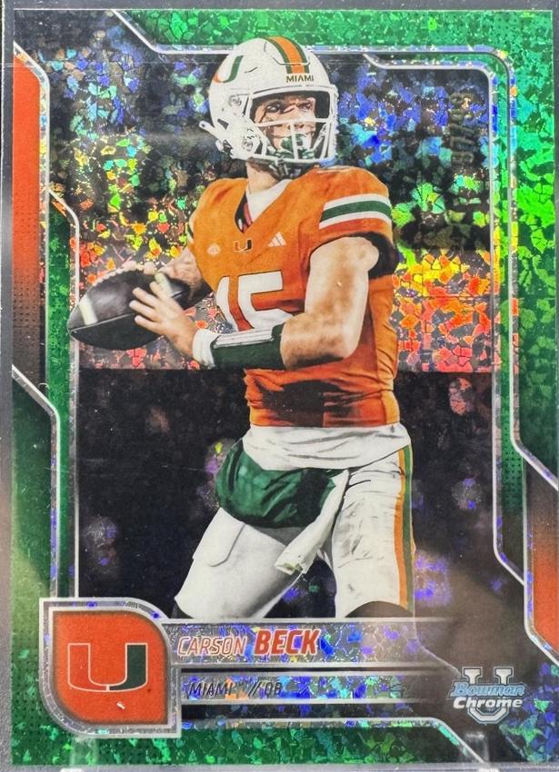 Carson Beck [Green Mini-Diamond Refractor] #138