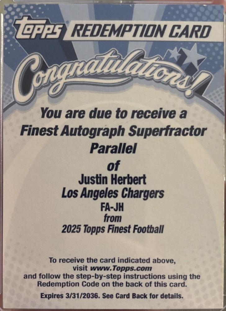 Justin Herbert [Superfractor] #FA-JH