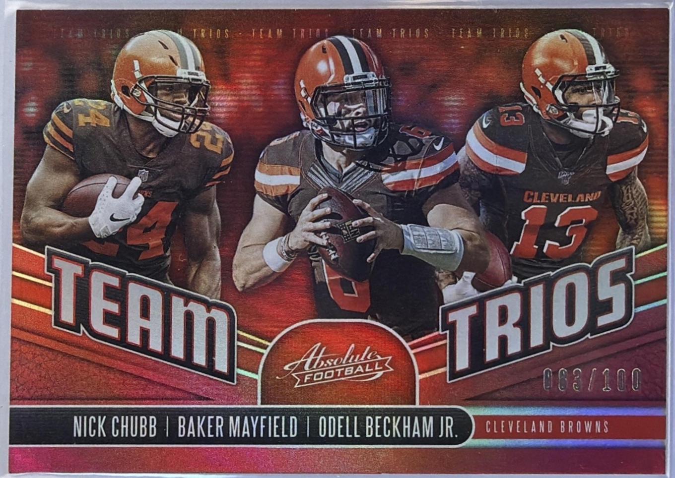 Baker Mayfield, Nick Chubb, Odell Beckham Jr. [Spectrum Red] #TT-CB
