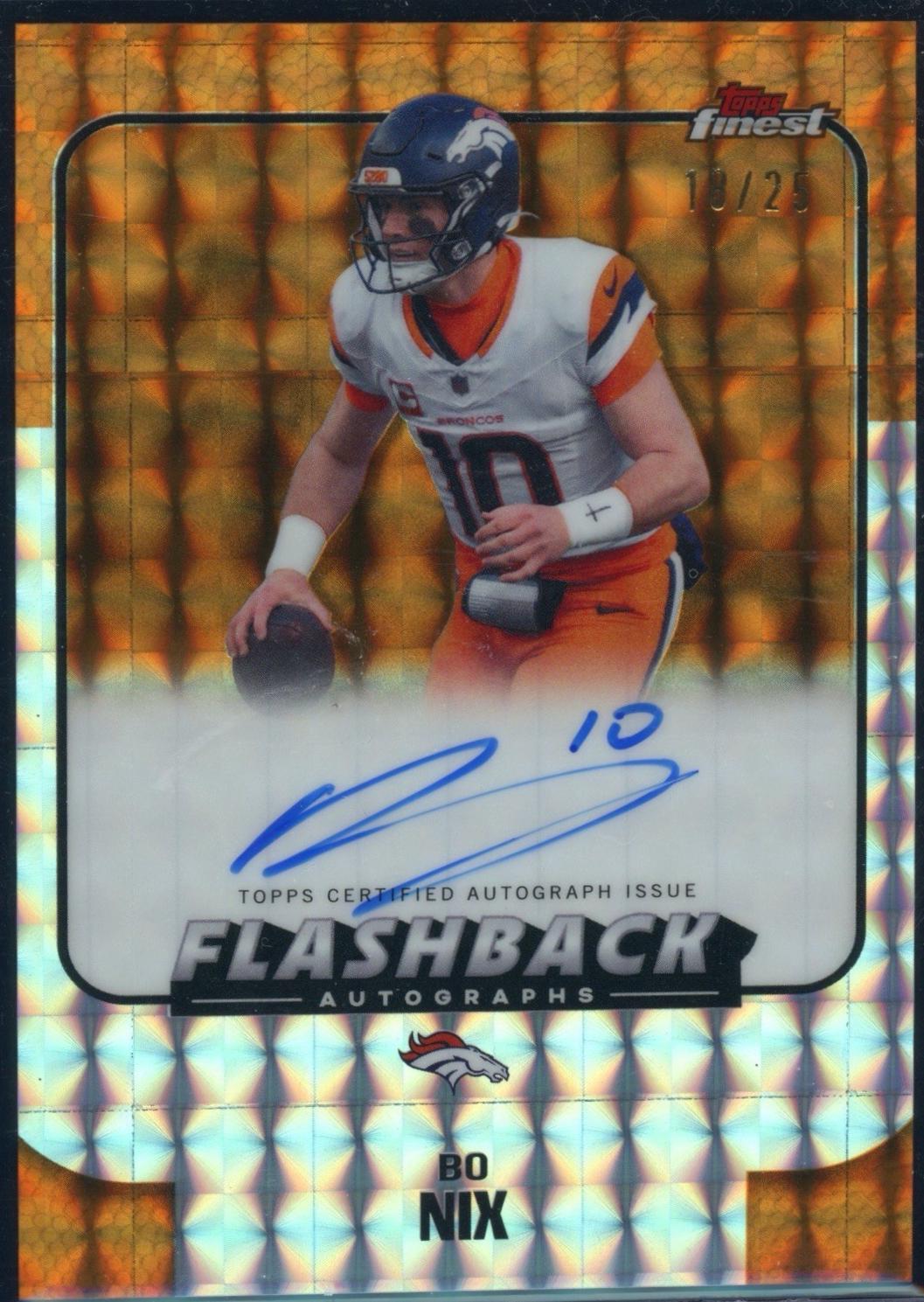 Bo Nix [Orange Geometric] #FBA-BN