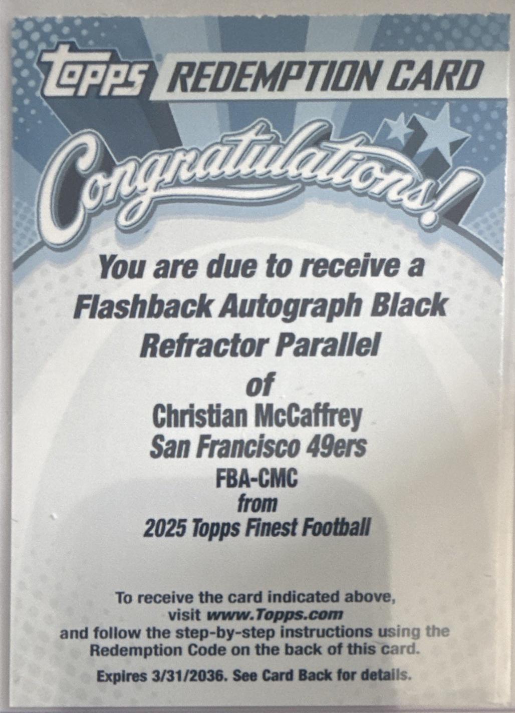 Christian McCaffrey [Black Geometric] #FBA-CMC