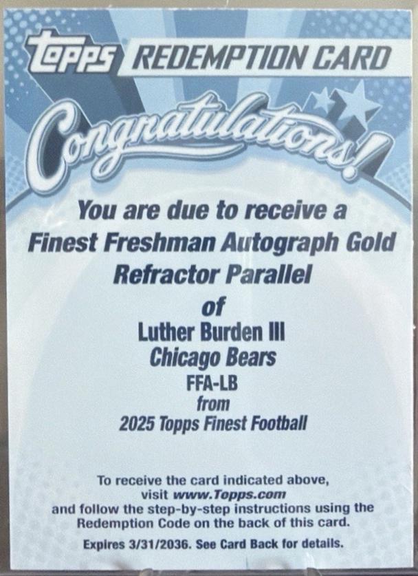 Luther Burden III [Gold Refractor] #FFA-LB