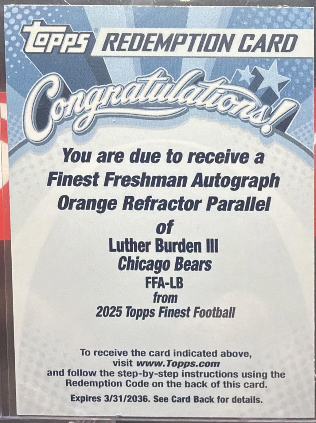 Luther Burden III [Orange Refractor] #FFA-LB