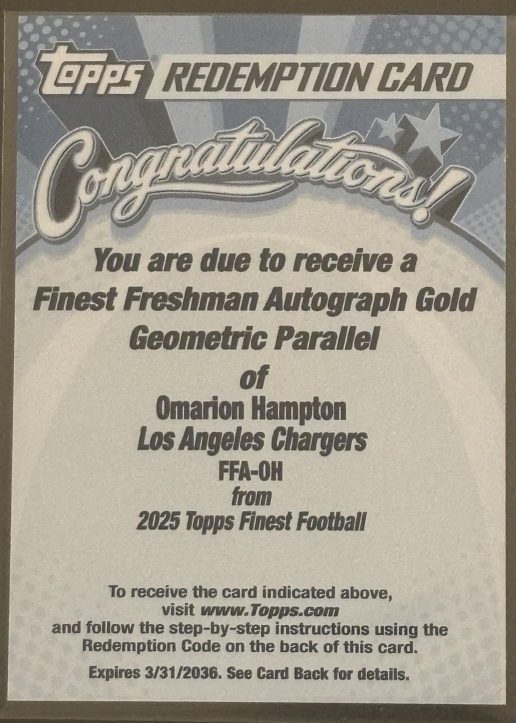 Omarion Hampton [Gold Geometric] #FFA-OH