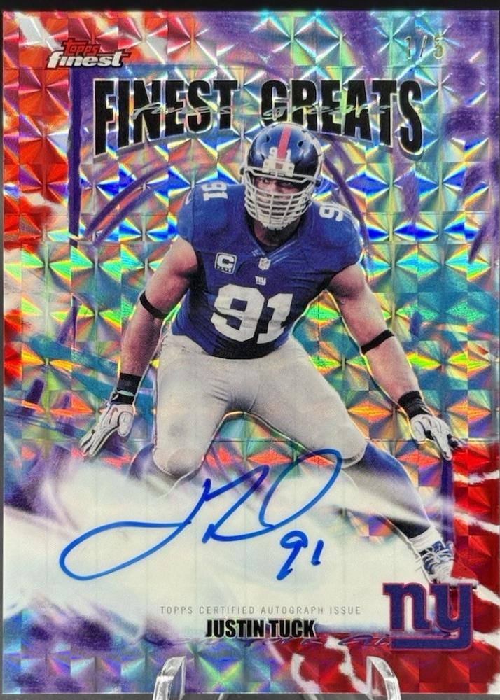 Justin Tuck [Red Geometric] #FGA-JTU