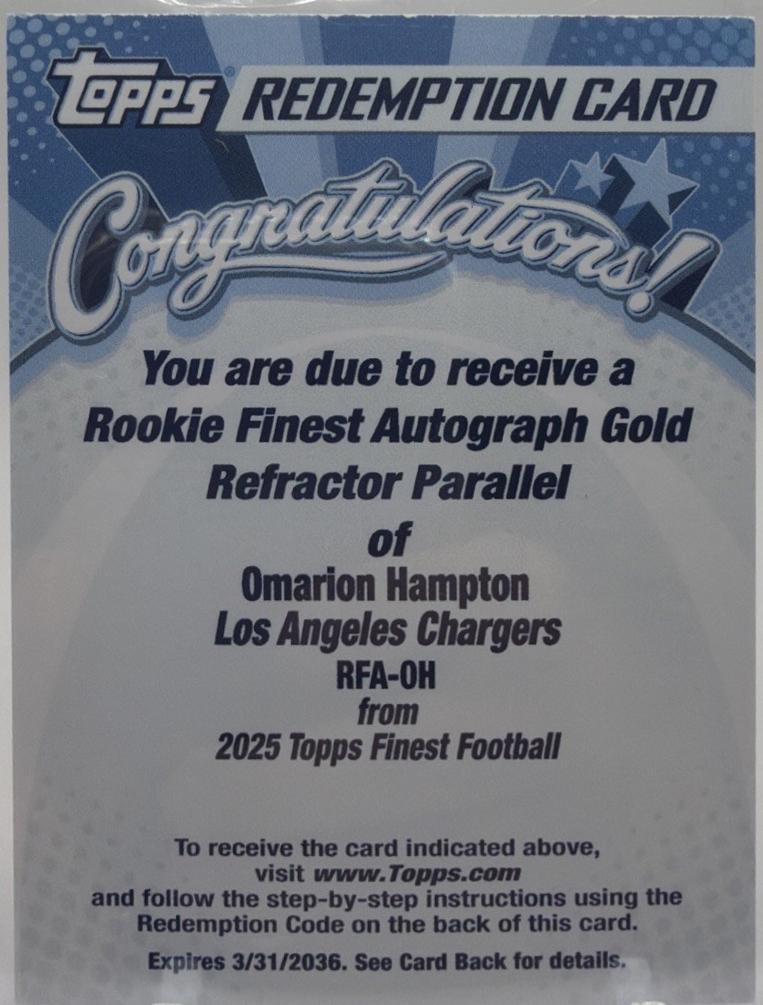 Omarion Hampton [Gold Refractor] #RFA-OH