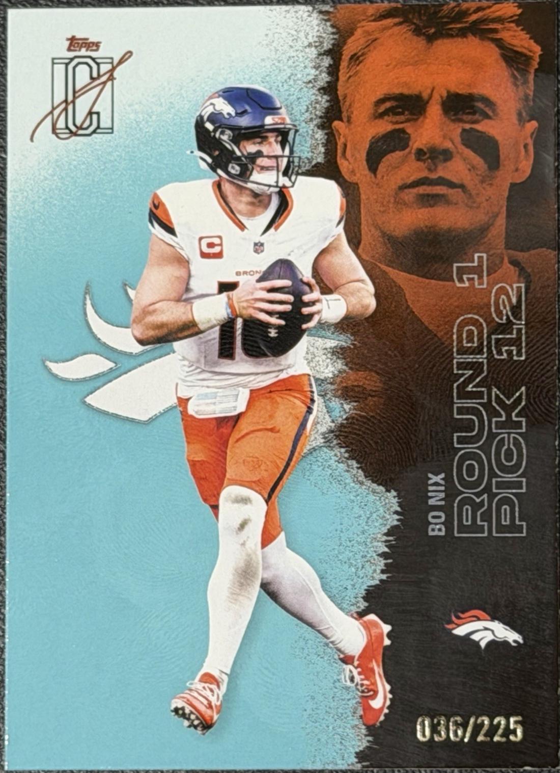 Bo Nix [Teal Refractor Chrome] #18