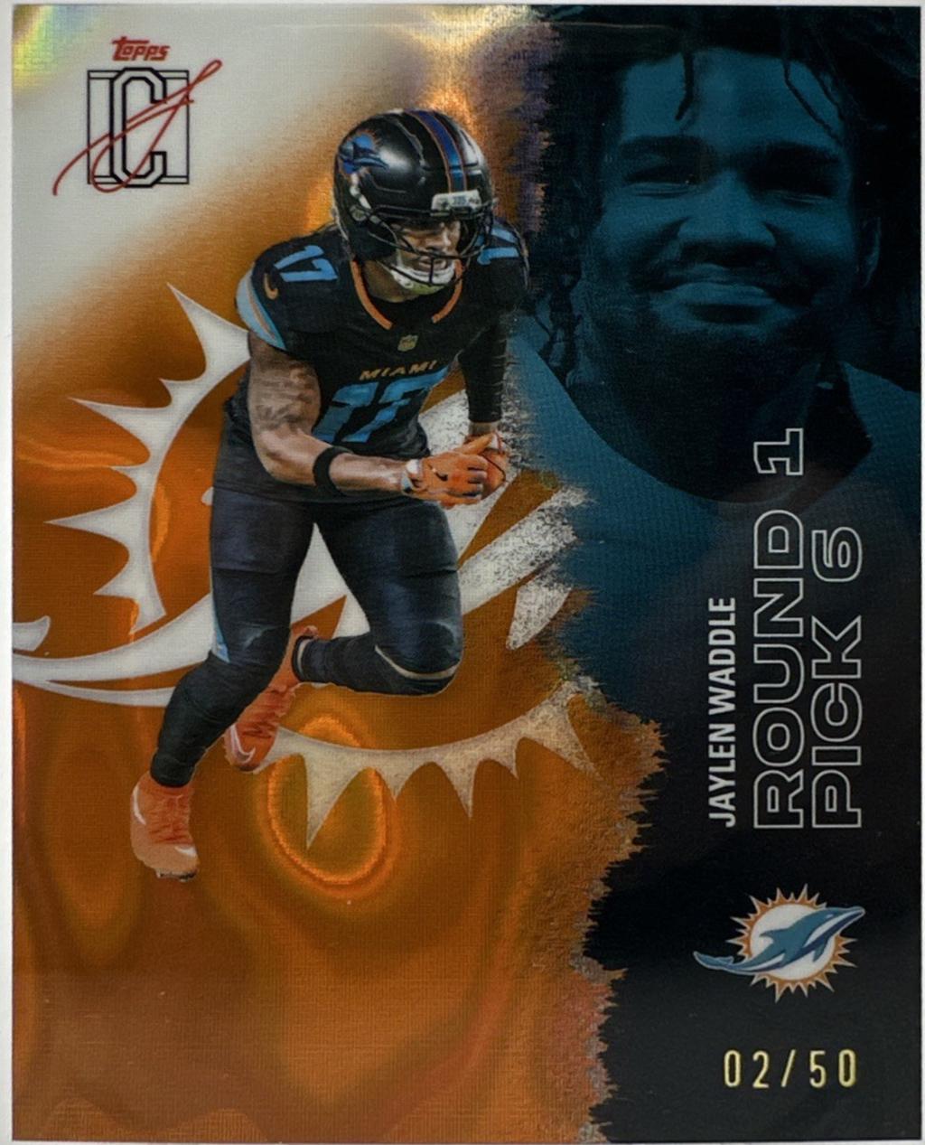 Jaylen Waddle [Orange Lava Refractor Chrome] #88
