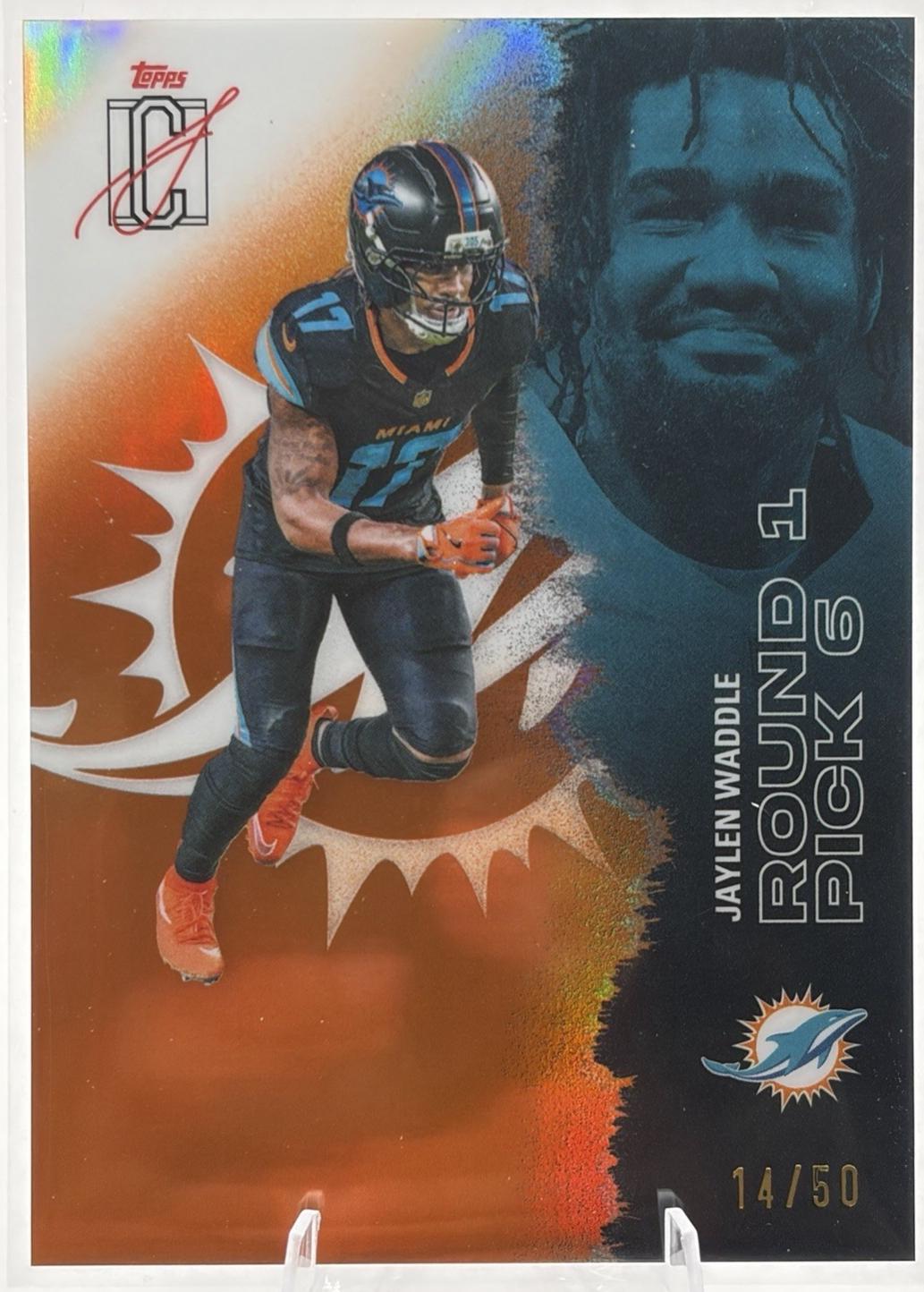 Jaylen Waddle [Orange Refractor Chrome] #88