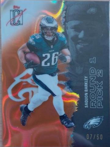 Saquon Barkley [Orange Lava Refractor Chrome] #43