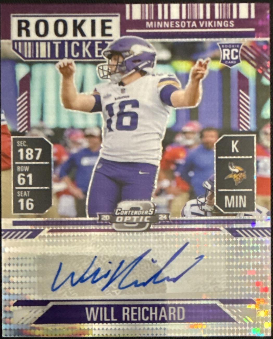 Will Reichard [Rookie Ticket Autograph Purple] #196