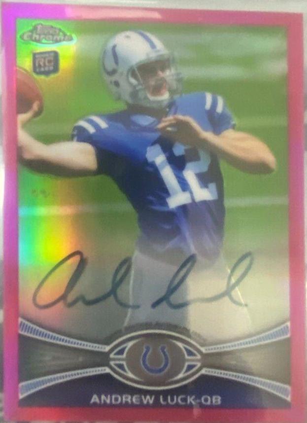 Andrew Luck [Passing Autograph Pink Refractor] #1