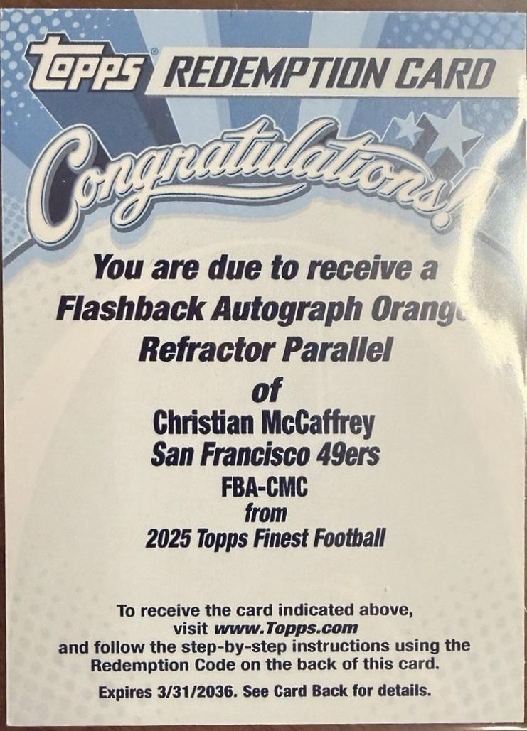 Christian McCaffrey [Orange Geometric] #FBA-CMC